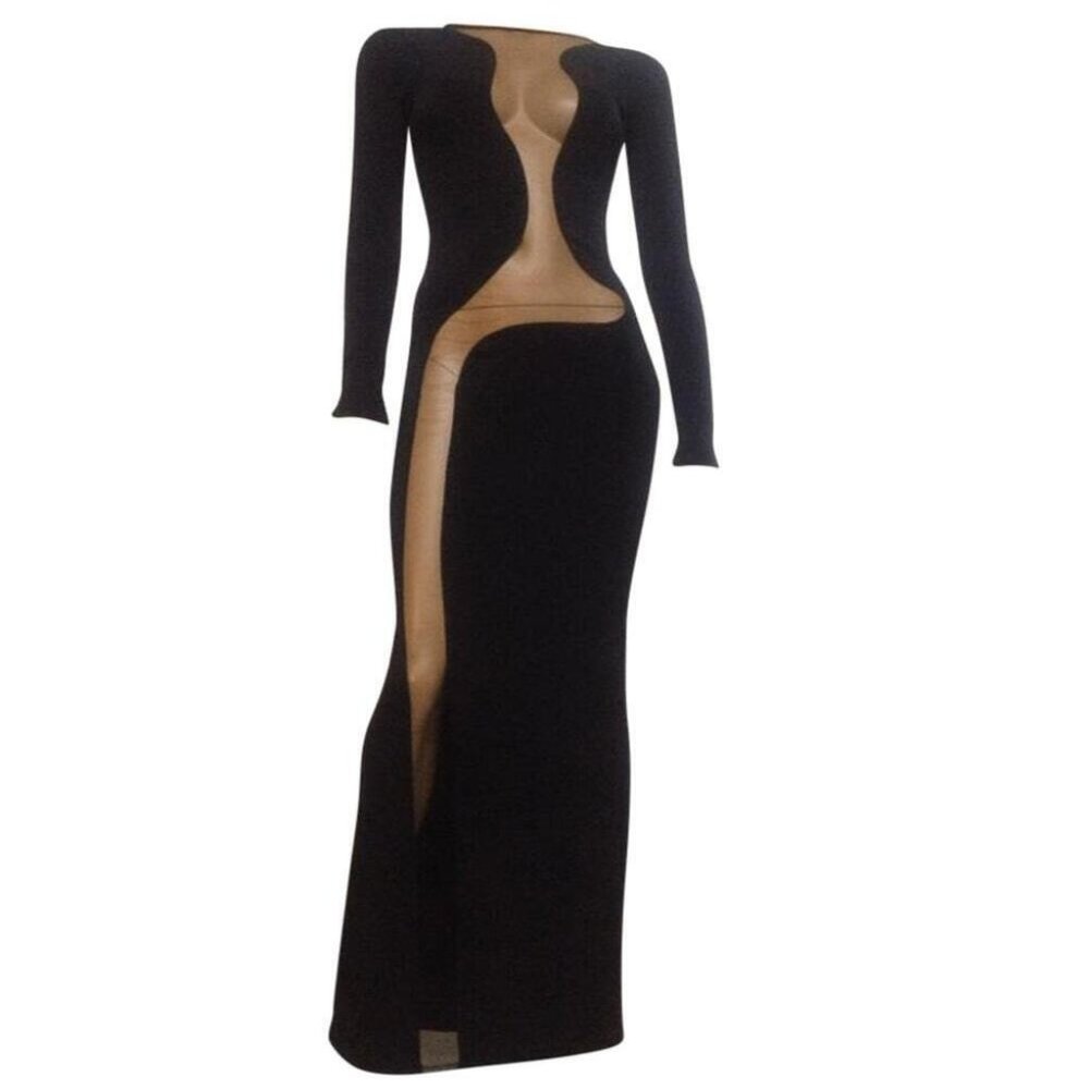 Maxi Sheer Long Sleeve Dress